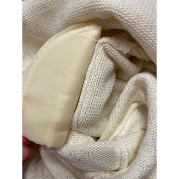 Victoria Jones Cream Beaded Sweater Women’s Small Vintage 80s Holiday Party Glam - Picture 9 of 9